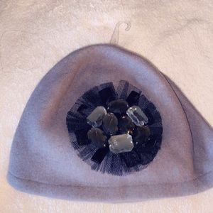 Grey with Rhinestones Winter Hat